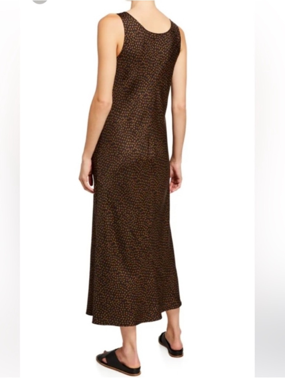 VINCE Star Dot Scoop Neck Tank‎ Maxi Dress Silk/Rayon Blend Sz M - Picture 2 of 12